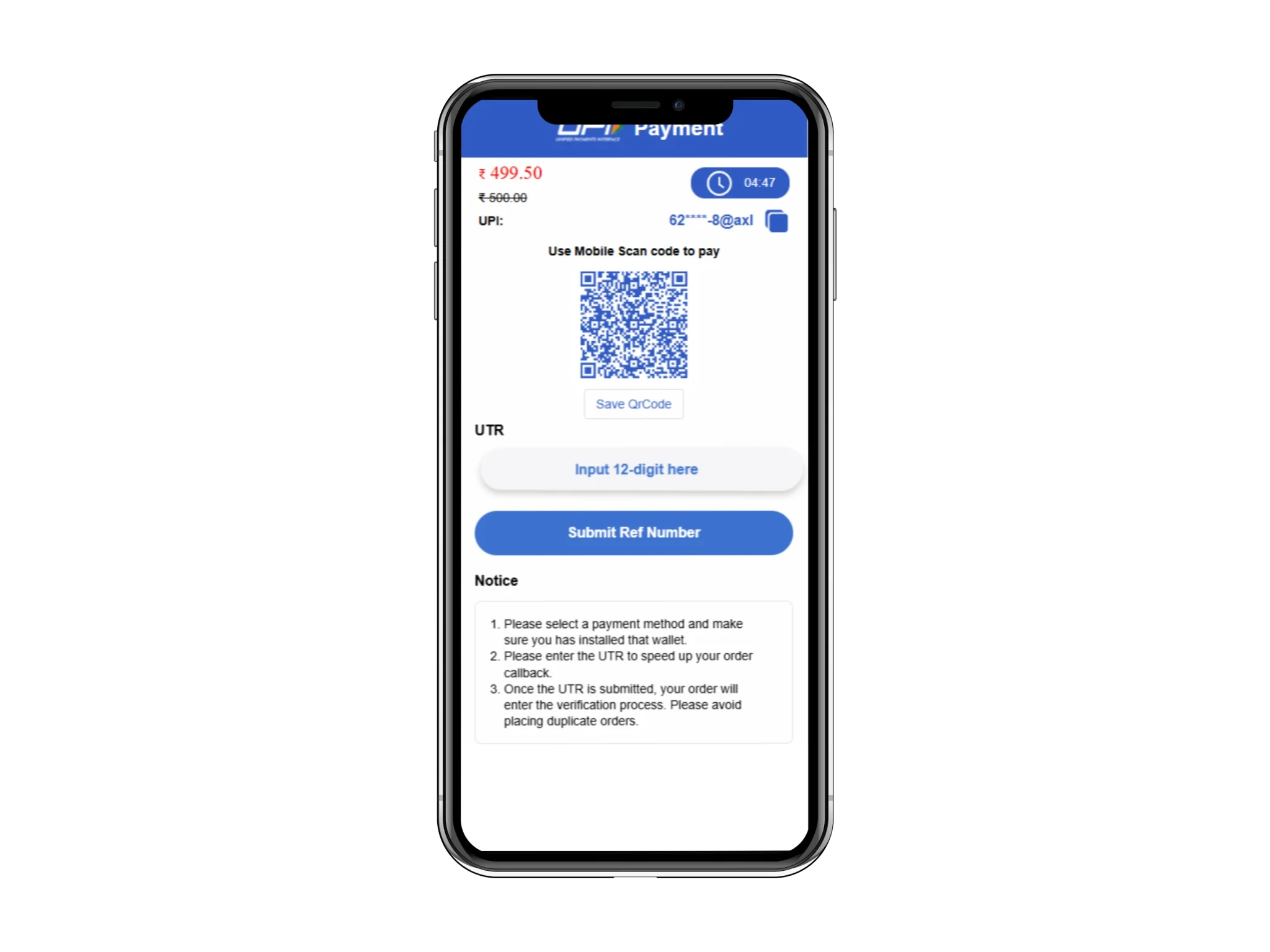 Tiranga Games UPI payment UTR